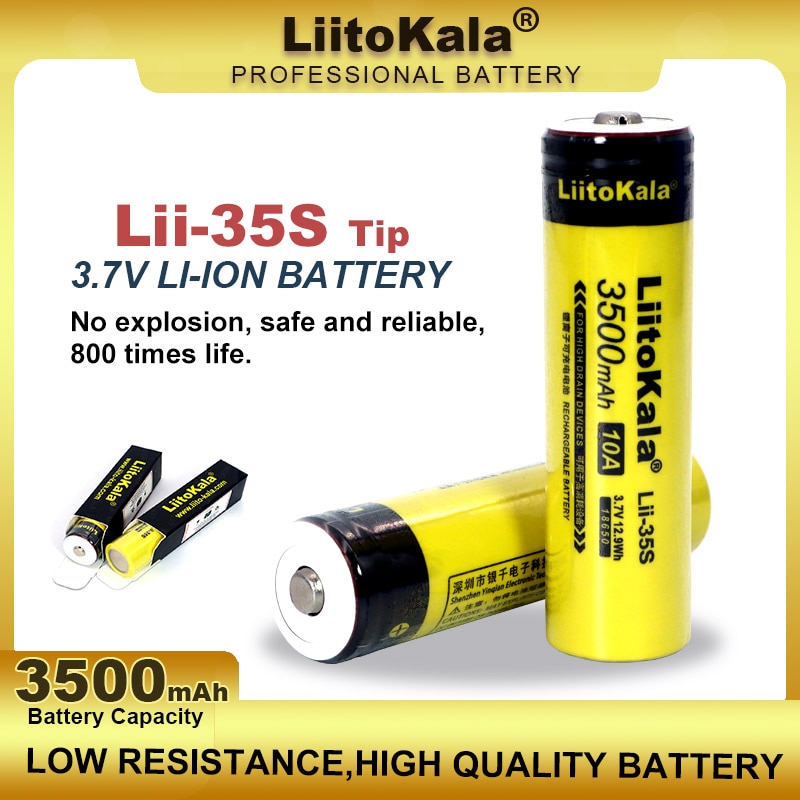 1-20 Pcs Liitokala Lii-35S 18650 Batterij 3.7V 3500 Mah Oplaadbare Lithium Batterij Voor Led Zaklamp + diy Wees