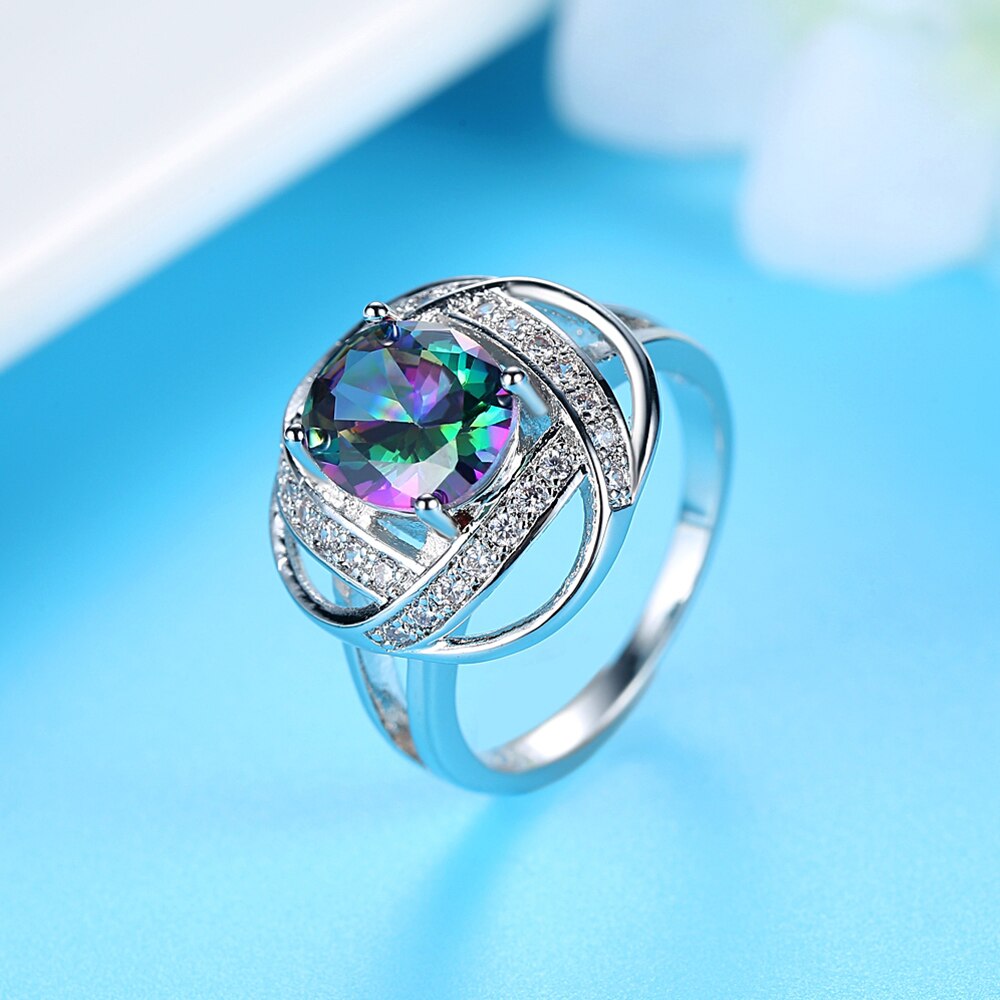 Zirkon Ring Anhänger Einzigen Produkt Damen Ring Mini Kreative Geschlossen Metall Ring Bunte Dekorative Party Damen Schmuck: 8 / Farbe