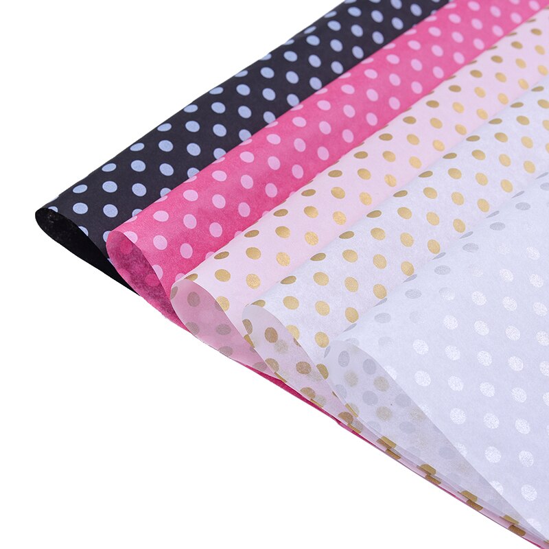 Papiers de soie à pois 50x66cm, 20 pièces, papiers d&#39;emballage de fleurs, pour emballage de chaussures, , rouleau de papier d&#39;emballage de vêtements pour le vin