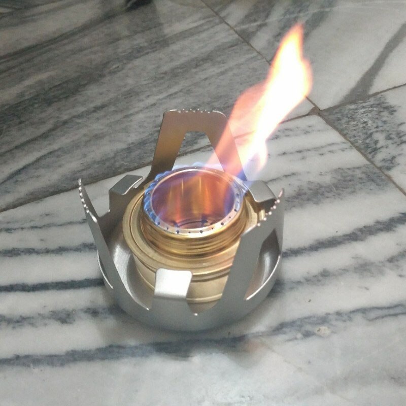 Outdoor Camping Vaporized Liquid Alcohol Pure Copper Burner Portable Alcohol Stove Aluminum Alloy Bracket