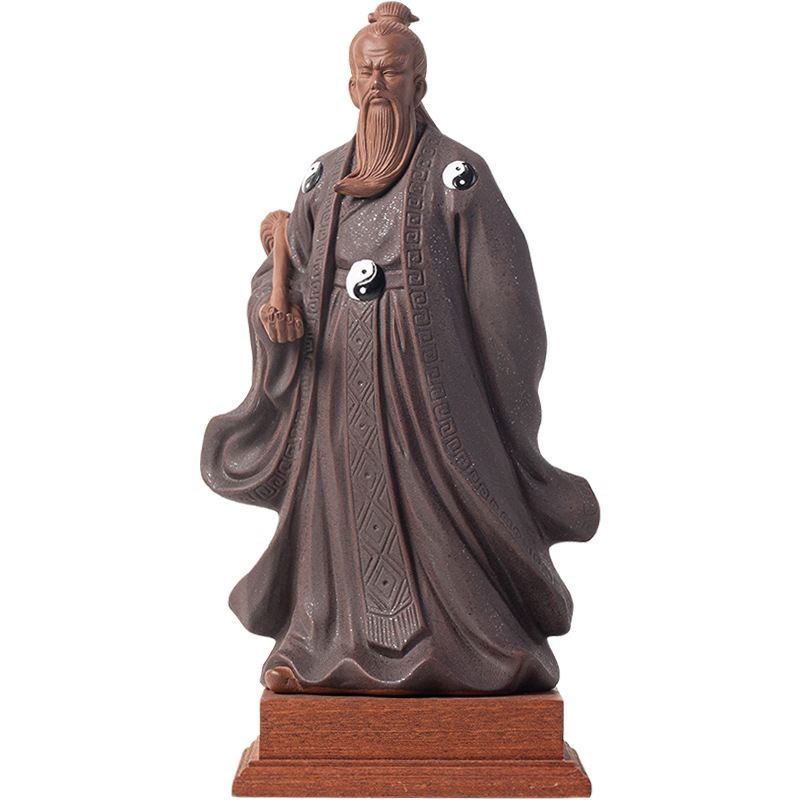 Artesanías de arcilla púrpura de estilo Zen chino, Tai Chi, Zhang Sanfeng, figuras legendarias, adornos, muebles para el hogar, decoraciones para la vida