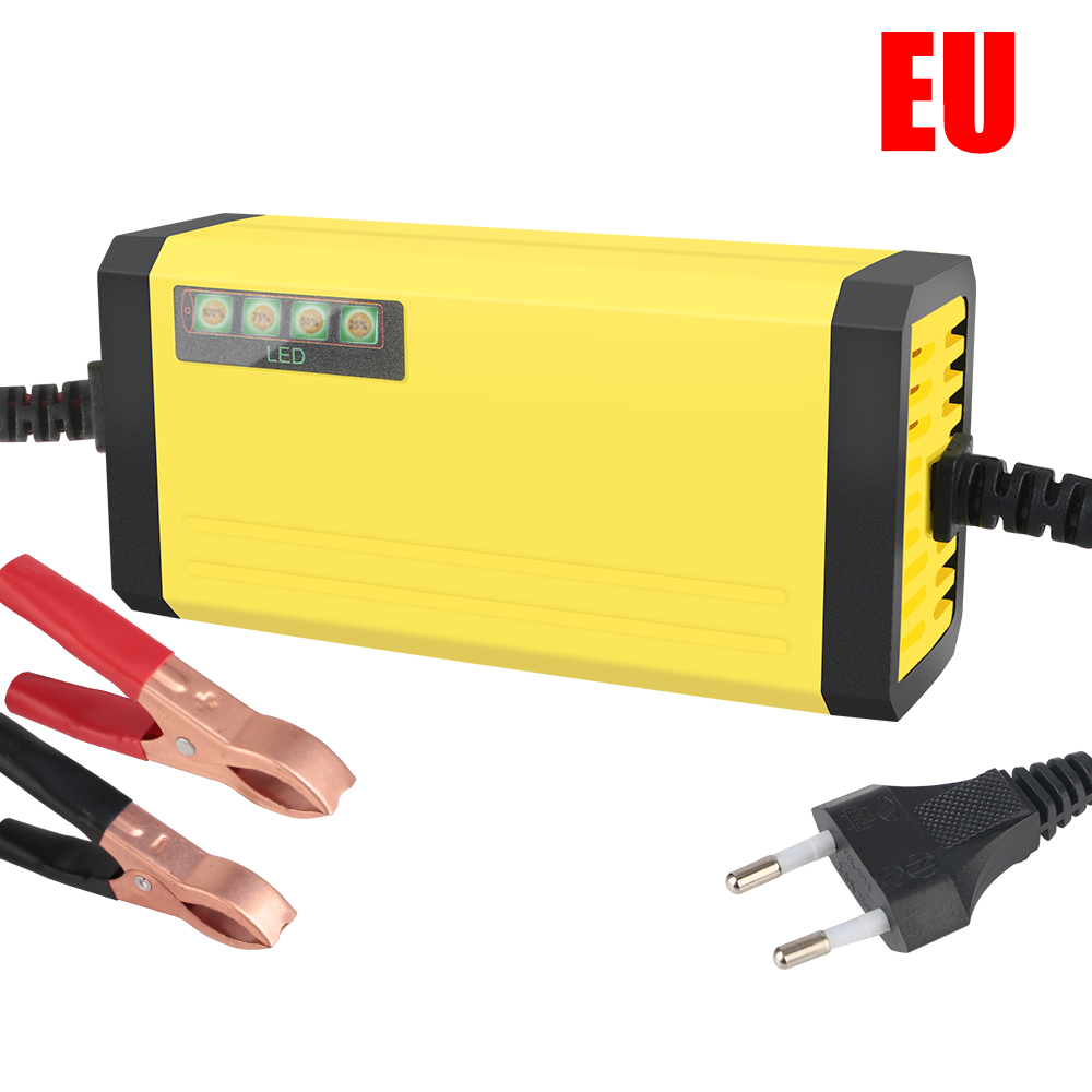 Chargeur de batterie de voiture avec affichage LED, alimentation, réparation d'impulsion, support, plomb sec, acide, moto, camion, pipeline, 12V, 220V