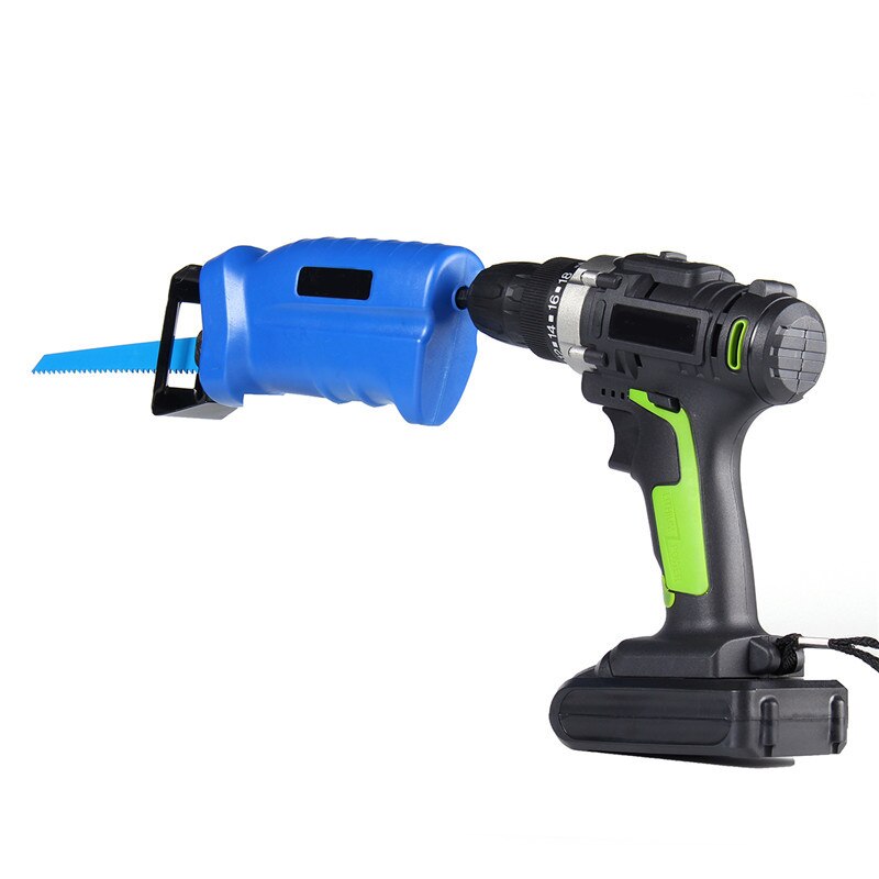 Reciprocating Saw Convert Adapter Metal Cutting Wood Tool Electric Drill Attachment With 3 Blades For Cordless Power Drill