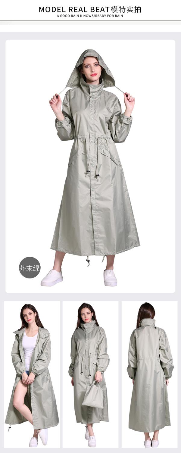 Raincoat Ladies Rain Coat Breathable Ladies Long Raincoats Portable Water-Repellent rainwear