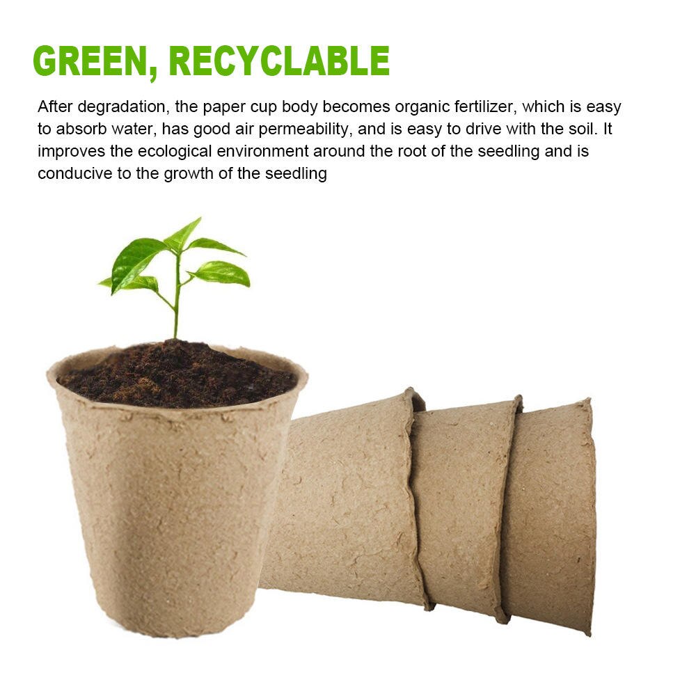 10/50/100Pcs Round Biodegradable Peat Pots For Seedlings Plant Pots Kit Perfect For Vegetables, Fruits, Succulents