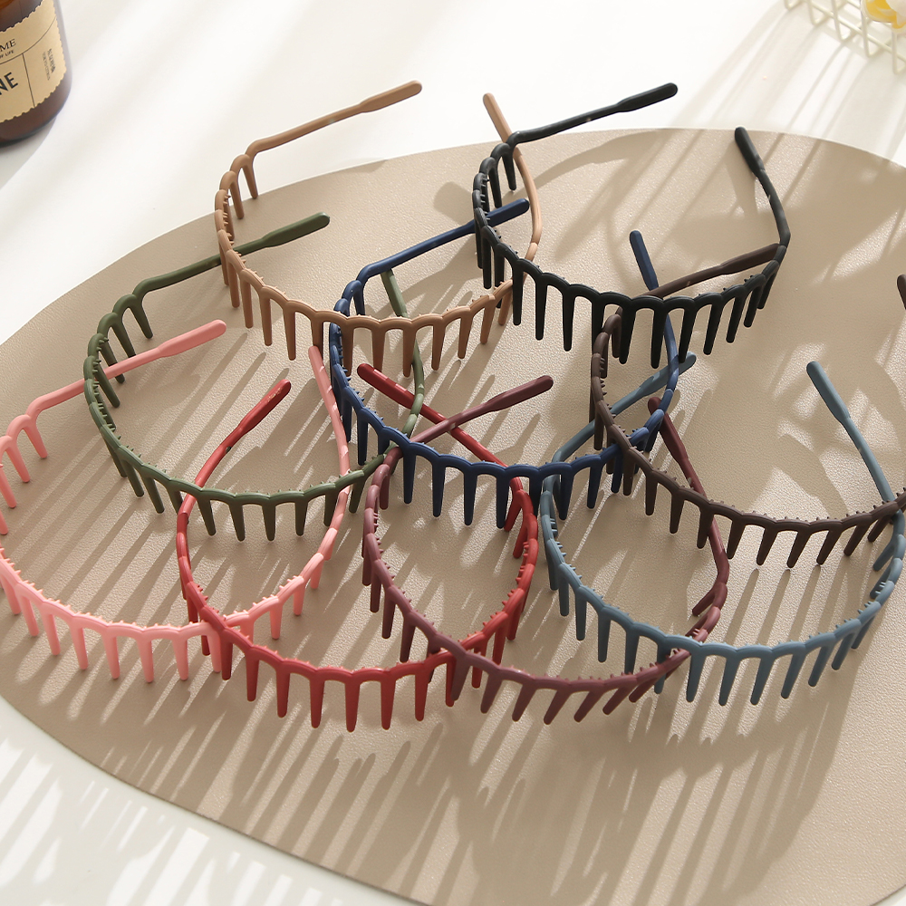Rutschfeste Zick-Zack-Stirnbänder für Frauen und Mädchen, Haifischzähne, Kunststoff-Haarband, Zahnhaarkamm, Spitze, transparentes Stirnband