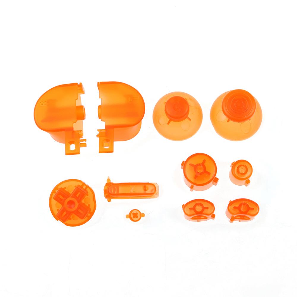 YuXi 21color Full Set LR ABXY Z Keyboards Keys for GameCube Game Controllers for NGC D Pads Power ON OFF Keys & Joystick Cap: Clear Orange