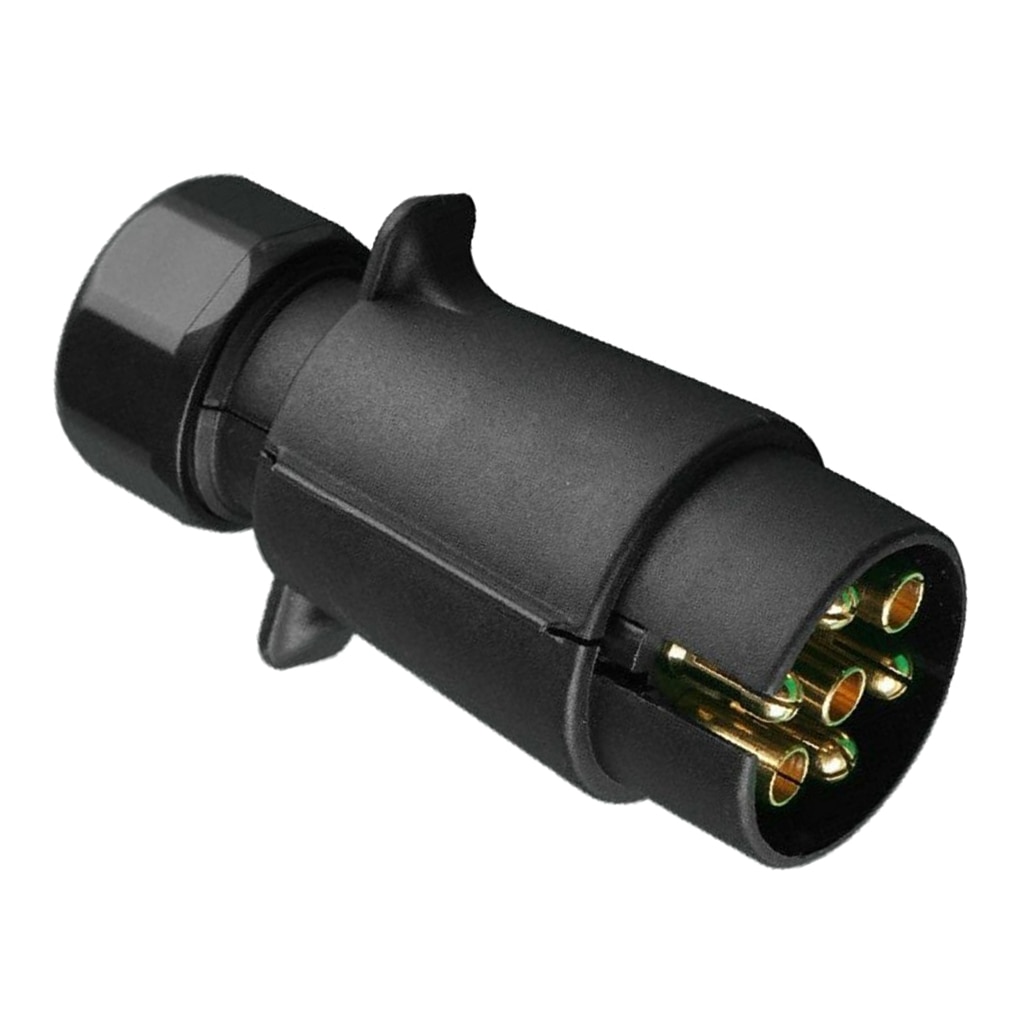 7 Pins Round Plastic Trailer Caravan Truck Towing Electrics Plug