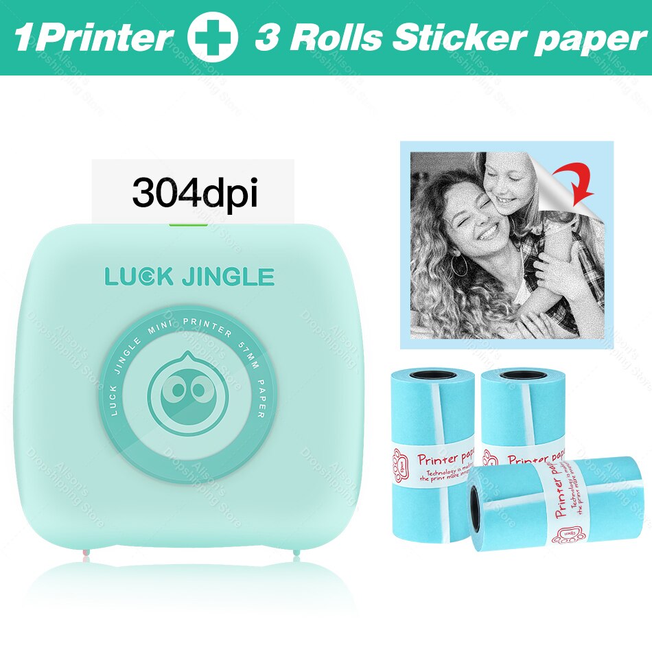 Pocket Photo Printer 304Dpi Draagbare Bluetooth Printers Foto Thermische Draadloze Printer Werk Op Android Ios Telefoon Printer: GR add 3 Sticker