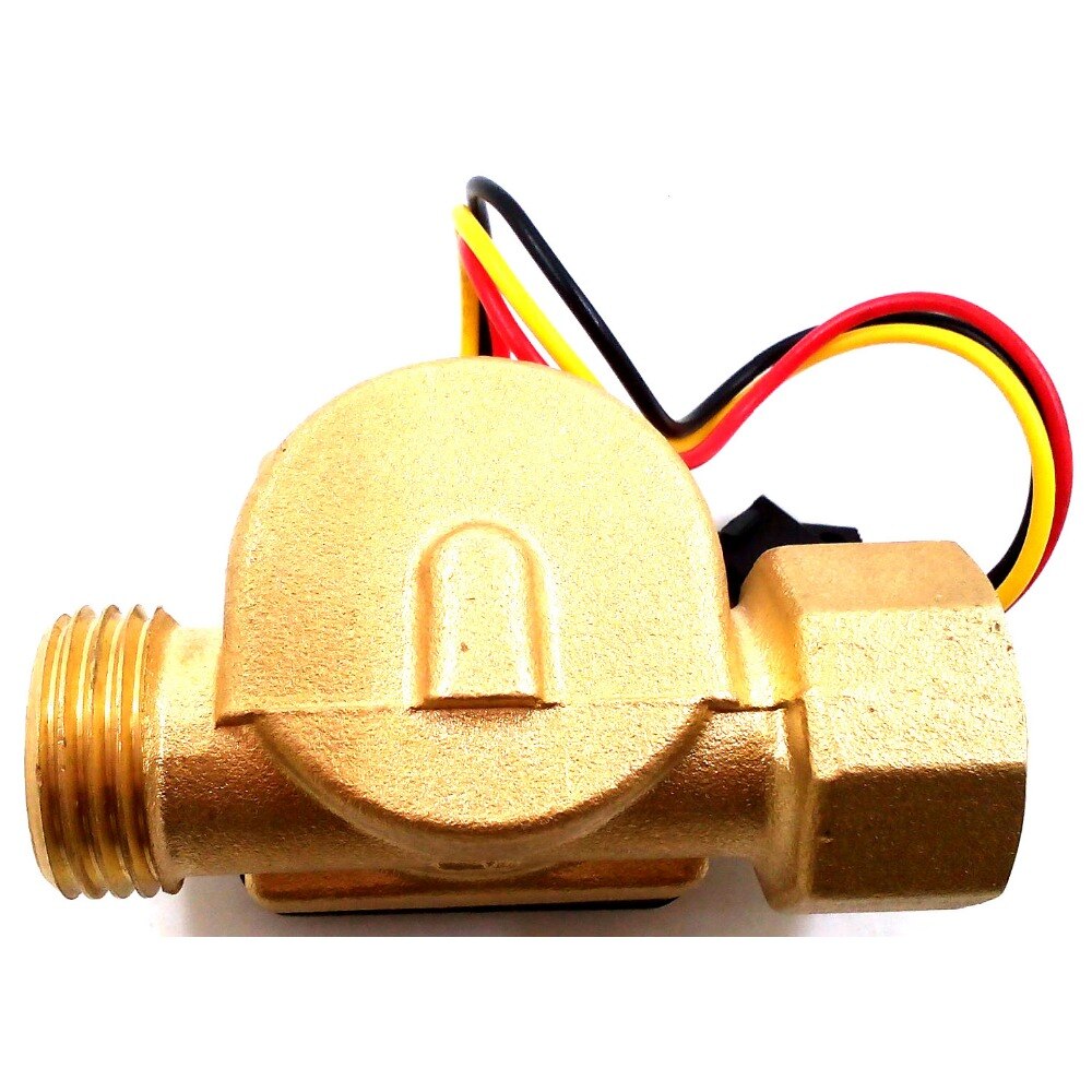 Flow Meter Switch Control Counter Indicator Hall Flow level sensor Flowmeter Water Heater DN15 G1/2&#39;&#39; Brass