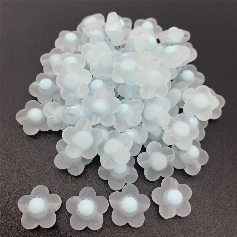 15pcs/Lot 17mm Acrylic Spaced Beads Transparent Flower Shape Beads For Jewelry Making DIY Necklace Earrings Accessories