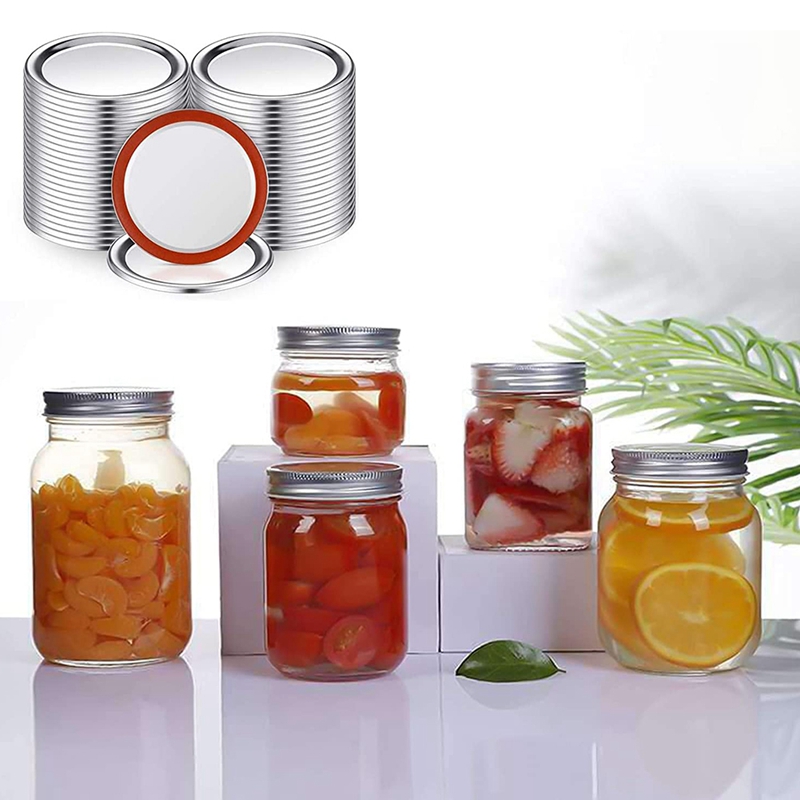 130Pcs Mason Jar Canning Lids, Reusable Leak Proof Split-Type Seal Lids With Silicone Seals Rings.(70Mm)