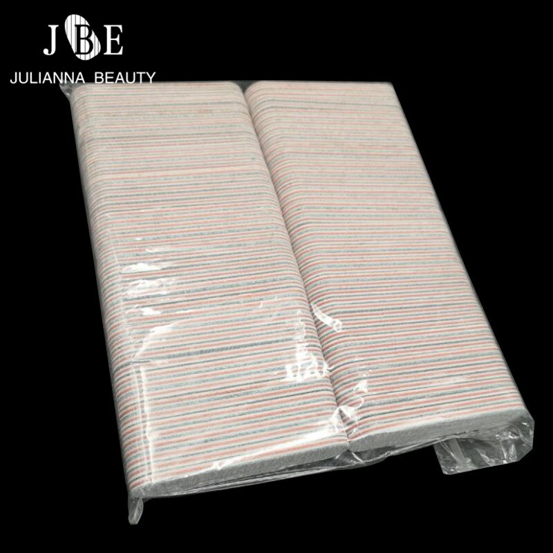 100 stks/partij Nail Art Schuren Salon Buffer Nagelvijlen Schuurpapier Manicure Dubbele Zijden Polijsten Cuticle Pedicure Nail Gereedschap