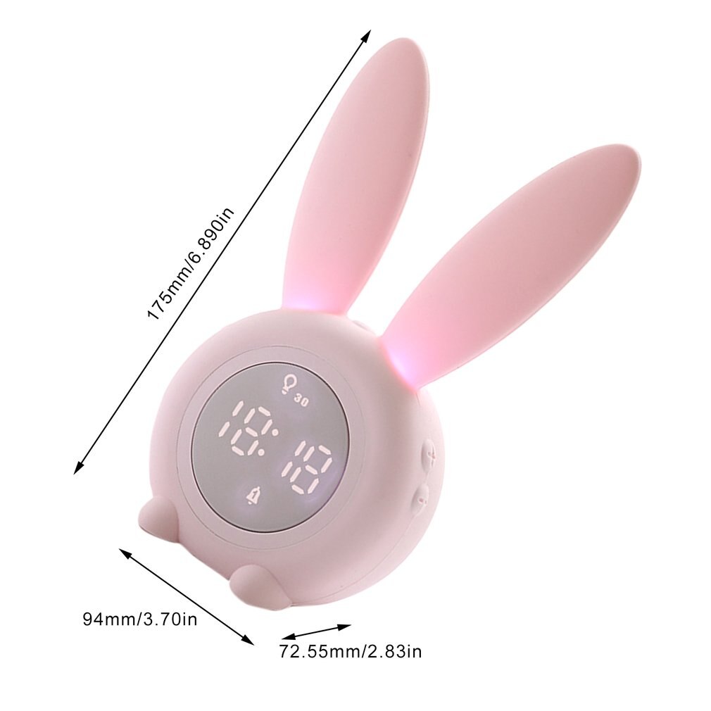 Wake Up Light Bedside Lamp Alarm Clock Light Rabbit Alarm Clock With Sunrise And Sunset Simulation Thermometer