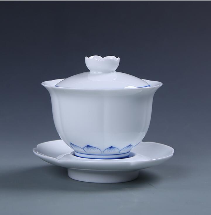 160ml håndmalte keramiske gaiwan orkidé/lotusrot kung fu tesett te terrin dekkskål kopper leire sancai tebolle: misligholde tittel