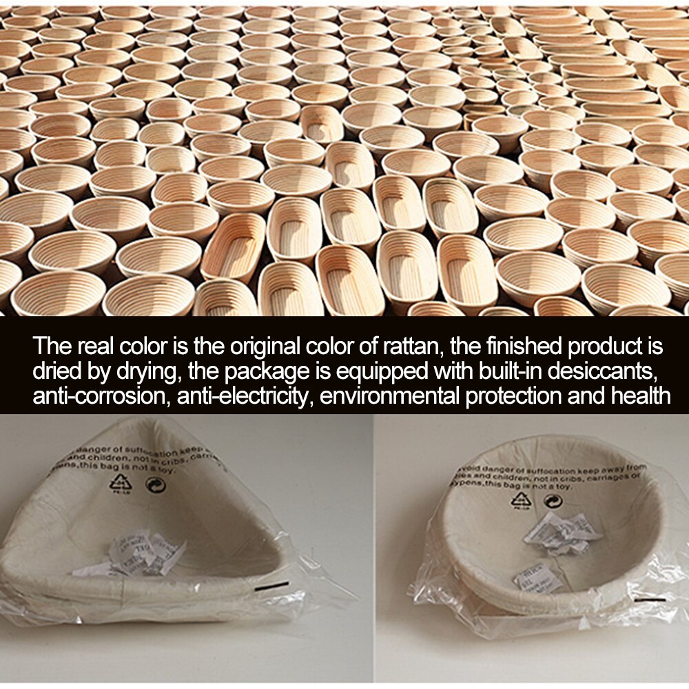 Rattan Bread Proofing Basket Natural Oval Rattan Wicker Dough Fermentation Sourdough Bread Basket Baking Tools