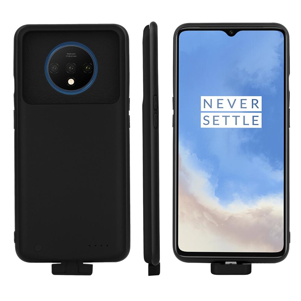 Draagbare Batterij Oplader Case Voor Oneplus 7T Power Case 7000Mah Power Bank Opladen Cover Voor Een Plus 7T Externe Batterij Case: Black