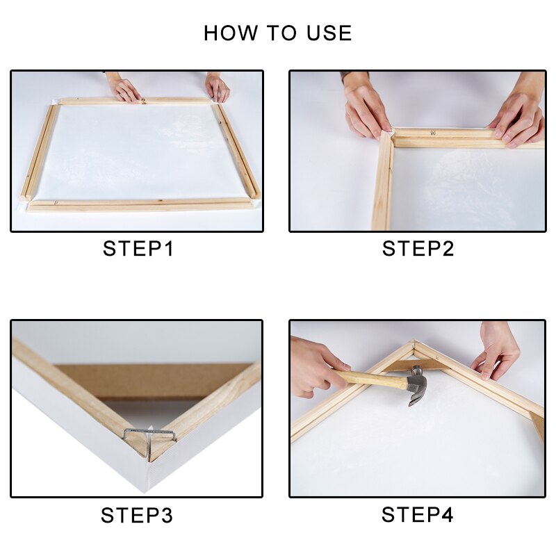 DIY 50x50cm Oil Painting Frame Painting Mosaic Embroidery Accessories Wall Home Decor Hanging Canvas Frame