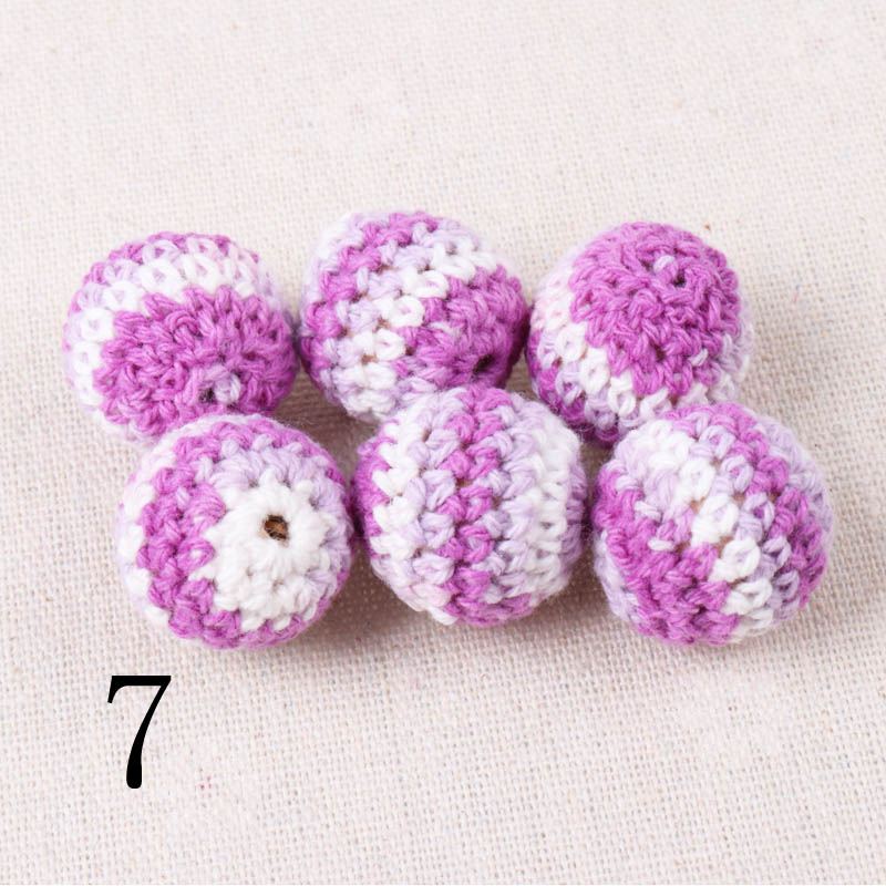 Doppel farbe Elegante 20mm Häkeln Perlen Wolle Garn Für Wählen Gestrickte Durch Baumwolle Gewinde DIY Schmuck Machen 5 Stck: Himmel Blau