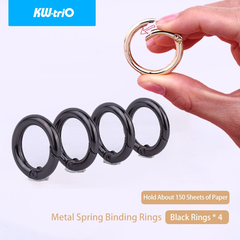 KW-triO Mini Single Hole Punch Plastic Notebook Hole Puncher Portable Planner Circular Punch Scrapbook Perforating Cutter Pliers: Spring Rings-Black