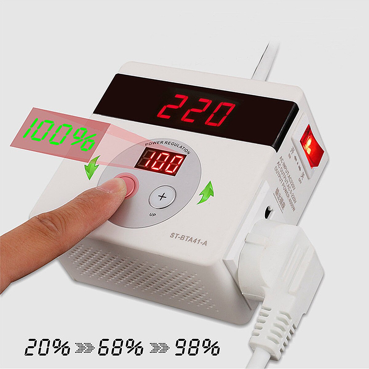 4000W 220V AC SCR Electronic Voltage Regulator Temperature Speed Adjust Controller Dimming Thermostat Regulated Power Supply
