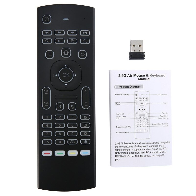 MX3 Backlit Air Mouse T3 Google Smart Ir Afstandsbediening 2.4G Rf Draadloze Toetsenbord Voor X96 Mini H96 Max x2 Pro Android Tv