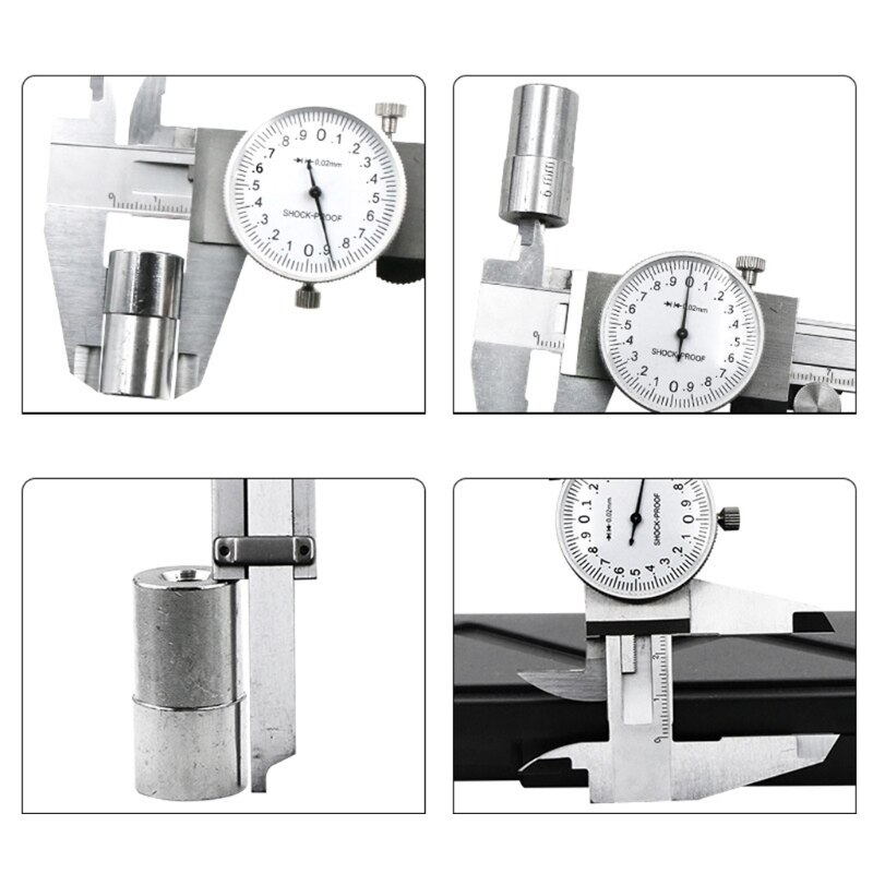 Metric Gauge Precision Dial Vernier Caliper Measuring Tool 0-150mm Shock-proof Carbon Steel Multifunctional Caliper Ruler
