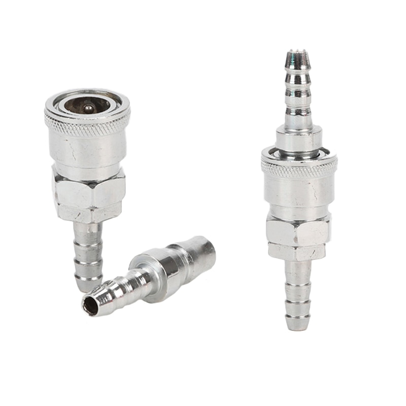 2PCS Iron Pneumatic Fitting Air Line Hose Compressor Connector Quick Release Coupler Air Line Fittings For 8mm Hose