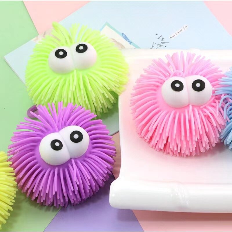 1 Pcs Grote Ogen Puffer Squish Speelgoed Bal Licht Up Stress Relief Voor Kinderen Speelgoed