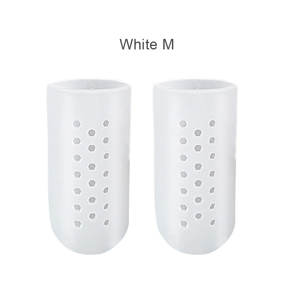 Protector de dedo gordo del pie, Protector de silicona suave y transpirable para el cuidado del pulgar, callos para pies, ampollas, funda para dedos, 2 piezas: White M