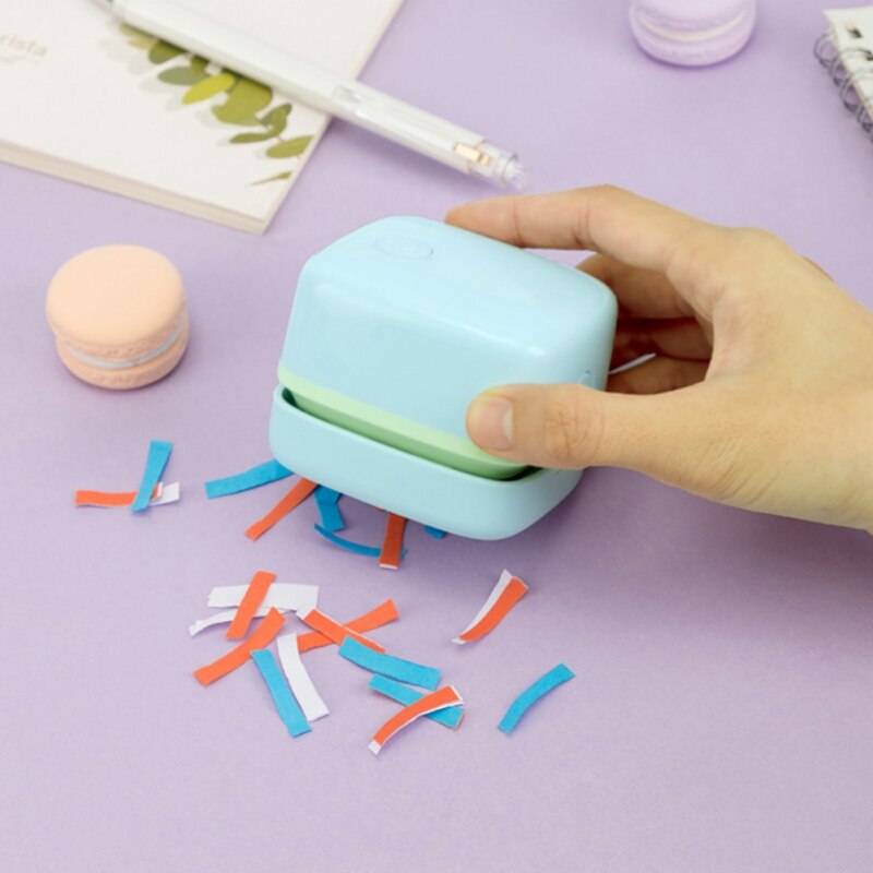 Deli Desk Set Portable Desktop Cleaner Home Table Sweeper Mini Desk Vacuum Cleaner For School Classroom School Office Supplies