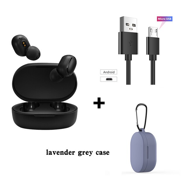 Origina Xiaomi Redmi AirDots 2 In Ear Bluetooth 5.0 Wireless Earphones With Mic Handsfree Earbuds AI Control AirDots Pro 2S 2 SE: Blue case add cable