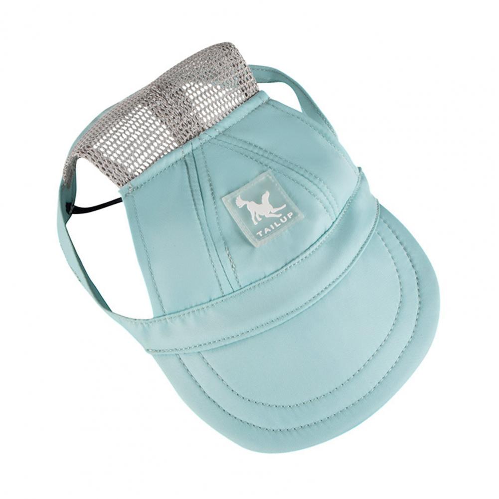 Husdjursbasebollkeps andningsbar basebollhatt utomhus solhatt keps med öronhål klä upp sport husdjurssolhatt hundskyddskeps: L / Blå