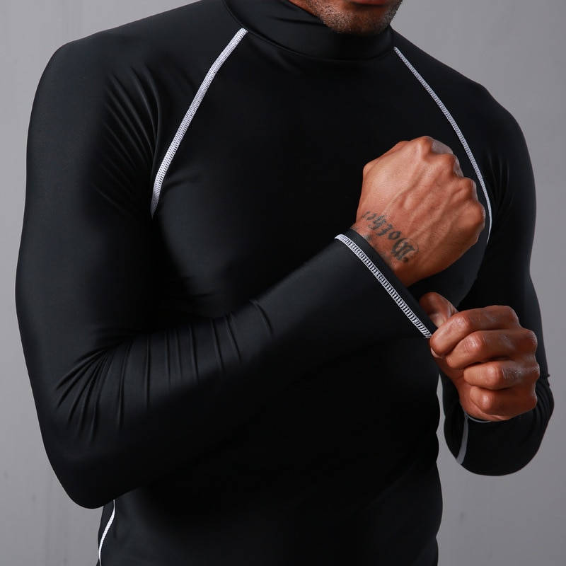 SBART Long Sleeve Rash Guard Men UV Protection Windsurf Tops Black Surf Rashguard Swim Shirts Man Swimwear Plus Size XXXXL K702