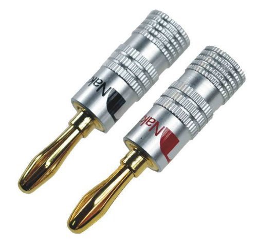 10 stks/partij 24 k gold nakamichi speaker banaanstekkers zuiver koper audio jack connector gratis