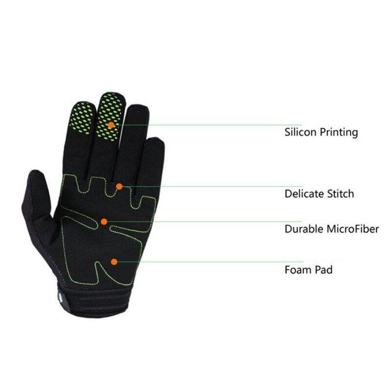 Mens Radfahrer Rennen Motorrad Handschuh Polyester Skelett Gothic Schädel Knochen Volle Finger Handschuhe 1