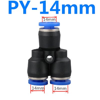 Rörkopplingar plast pneumatisk koppling koppling snabb tryck för luft vatten anslutning py pw anslut 4 6mm 8mm 10mm 12mm y form: Py -14