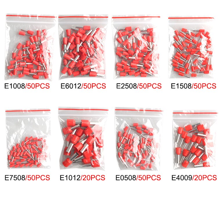 Crimp Ring tip Insulated terminal block electric wire connector pin tube terminal ejector kit for wiring: 340pcs