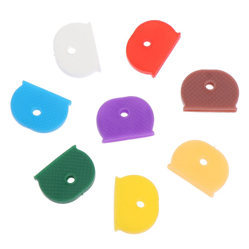 10pcs Random Hollow Multi Color Rubber Soft Key Locks Keys Cap Key Covers Topper Keyring