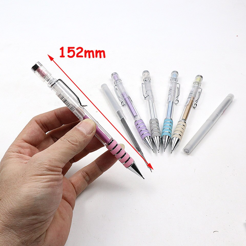 2 Stuks Vulpotlood 0.5 ~ 0.7Mm Metalen + Lente Swing Output De Refill Tekening Automatische Potlood sturen 2 Potlood