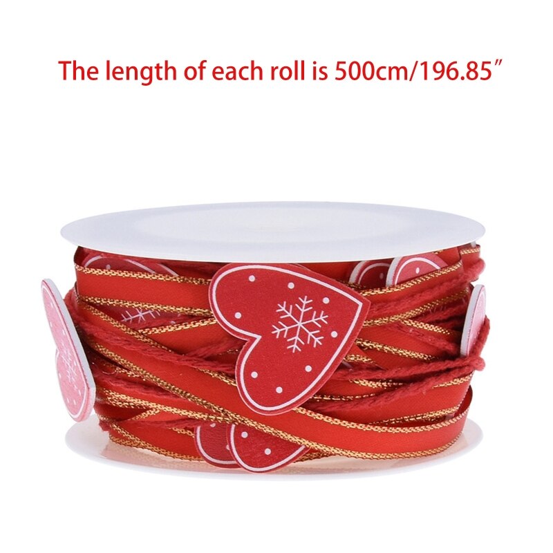 2 Roll/4 Roll Kerst Polyester Lint Cartoon Hart Xmas Tree Candy Cane Stoc 634C