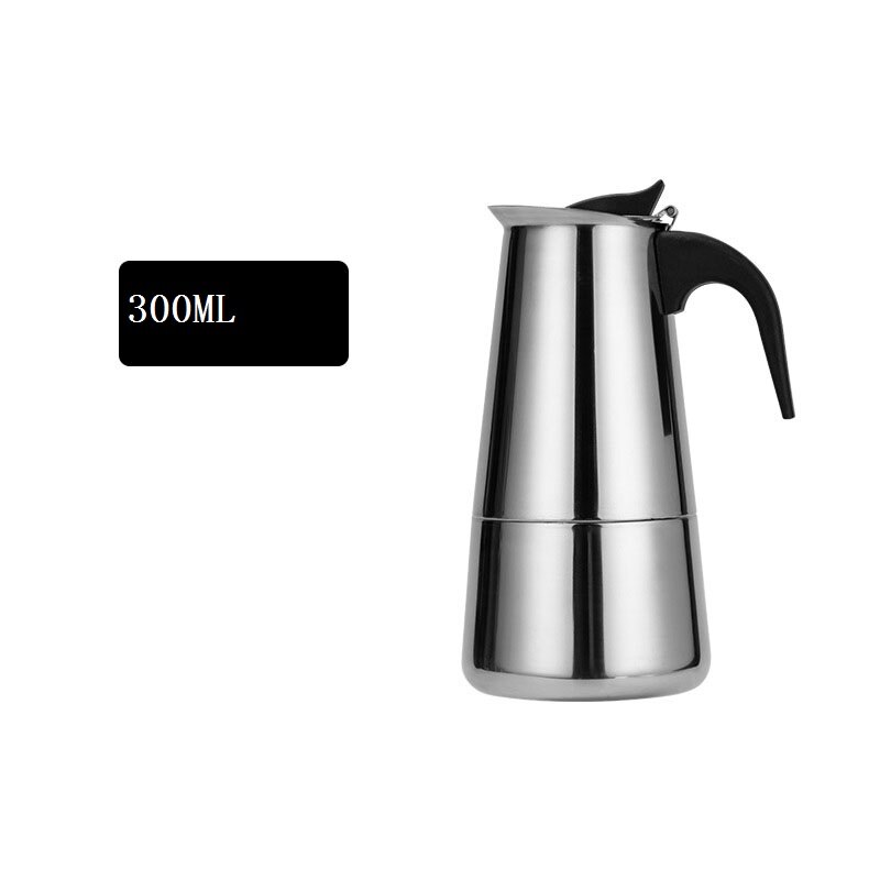 Stainless Steel Coffee Maker Coffee Pot Moka Pot Geyser Coffee Makers Kettle Coffee Brewer Latte Percolator Stove Coffee Tools: 300ML