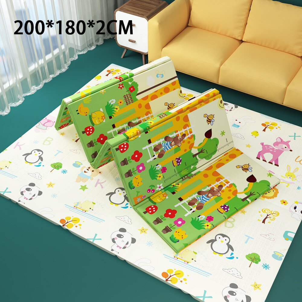 Baby Crawling Mat Folding Baby Crawling Mat Thickened 200*180*1CM 200*180*1.5CM 200*180*2CM Double-sided Foam Floor Mat