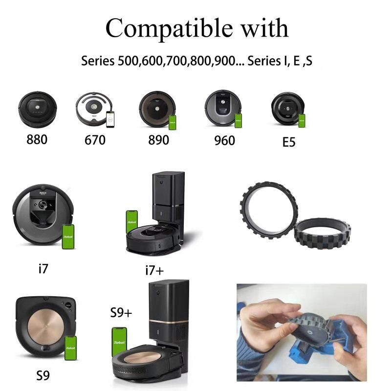 Banden Voor Irobot Roomba Wielen Serie 500, 600,700, 800 En 900,E5,I7 +,S9, irobot 676,980,698 Anti-Slip Irobot Roomba Accessoires