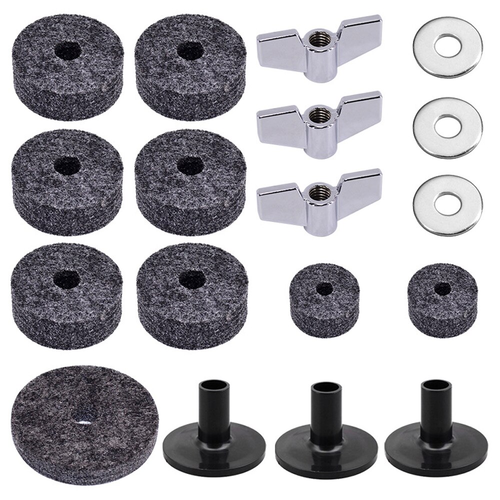 18pcs Drum Accessories Set Black Drums Replacement Felt Set Musical Instrument Accessories