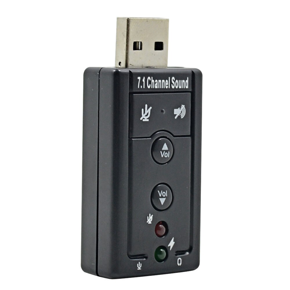 TISHRIC External USB Sound Card Adapter 7.1 Channel 3.5mm Microphone Headset For Laptop PC