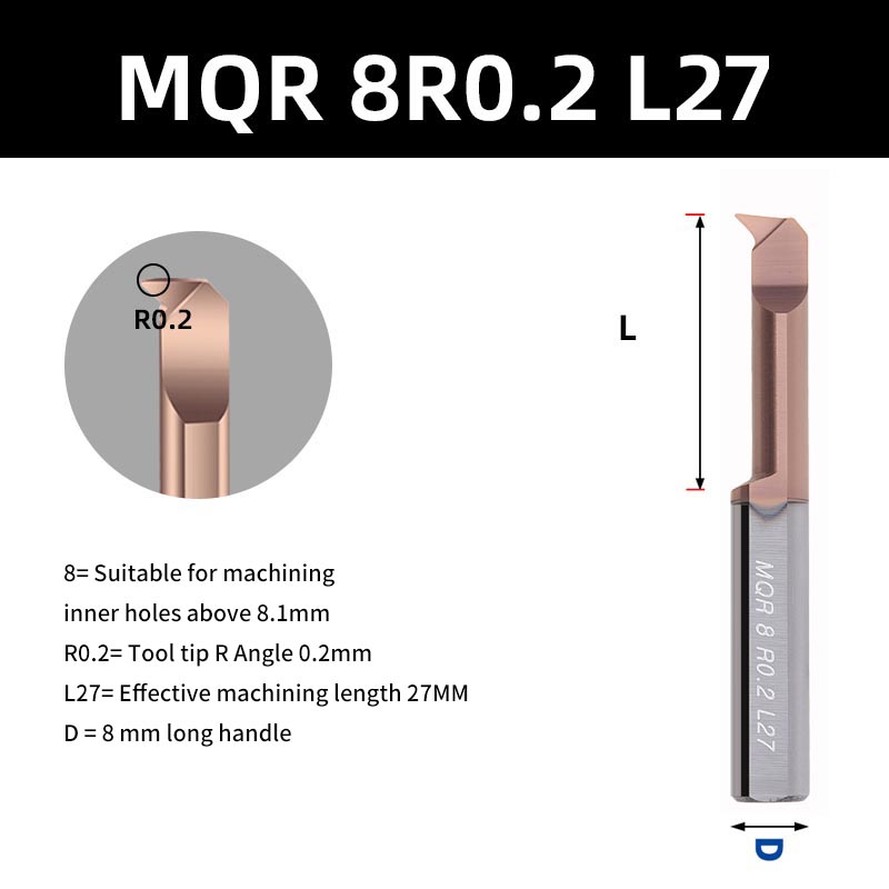 KaKarot MQR cortador de perforación para taladrado carburo recubierto Mini herramienta de torneado de torno interno copia de aleación de acero de tungsteno de agujero pequeño: 10 mm