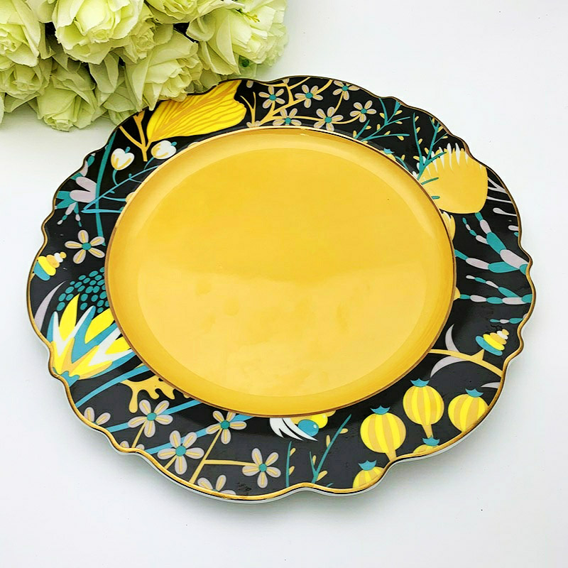 Assiette à dîner fantaisie en porcelaine, vaisselle rétro, vaisselle, plats à Steak, tasse à café, thé, plateau à Dessert, outil de dîner, 1 pièce