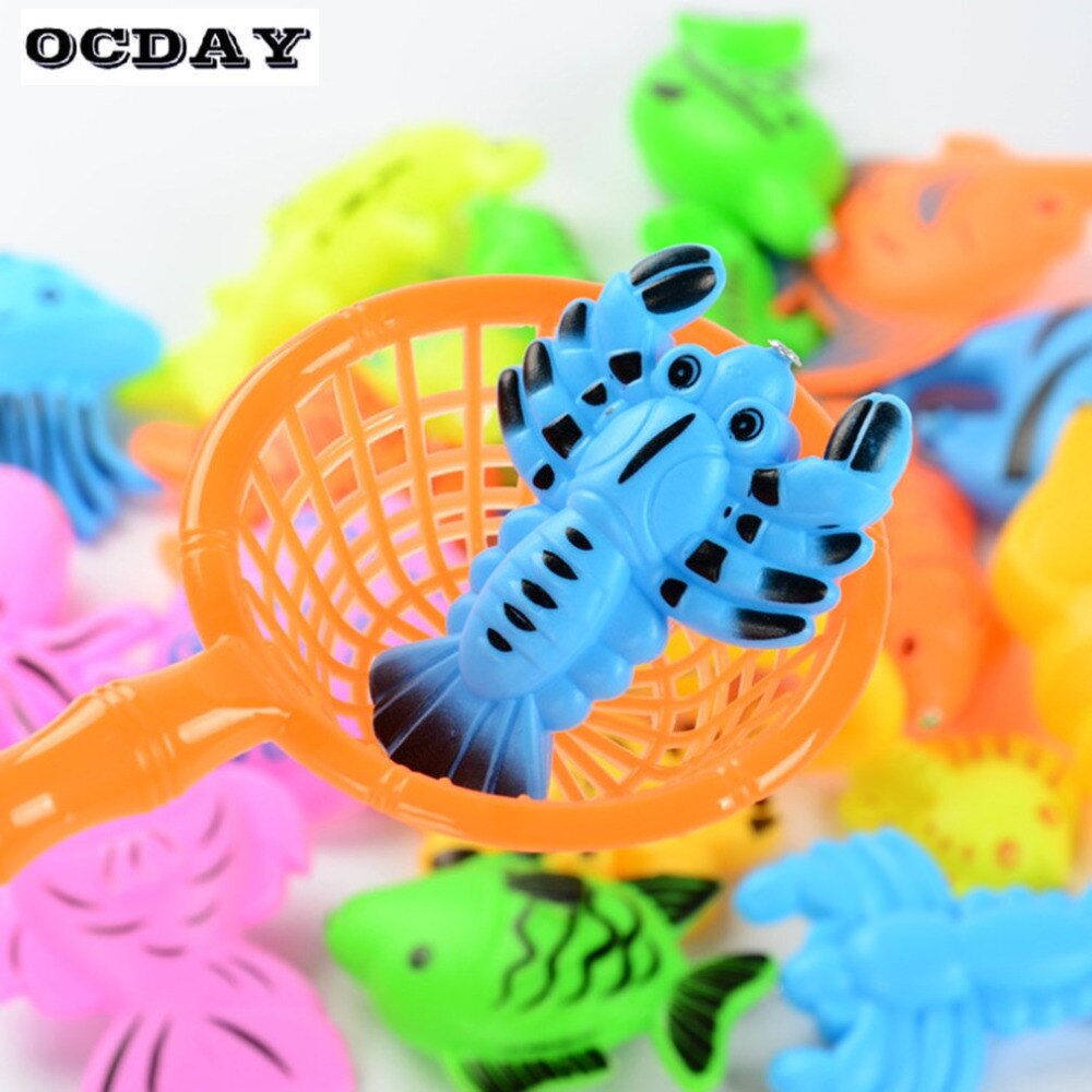 OCDAY 20 Pz/impostato Giocattolo di Pesca Magnetica Canna Netto Insieme per I Bambini bambini Modello Gioca Giocattolo Del Bagno Del bambino Gioco di Pesca all'aperto divertimento & sport giocattoli