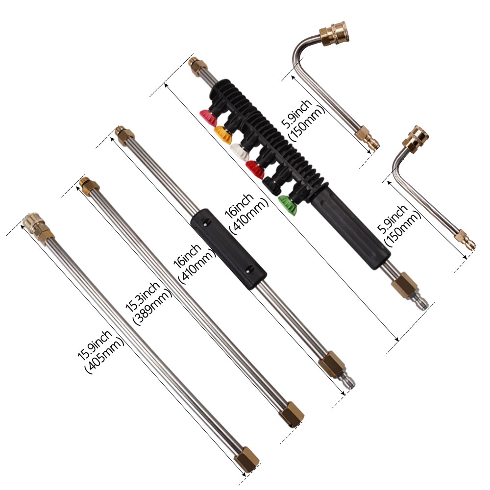 SPTA Pressure Washer Extension Wand Set Pressure Washing Extension Rod Electric Washing Tank Cleaning Tool